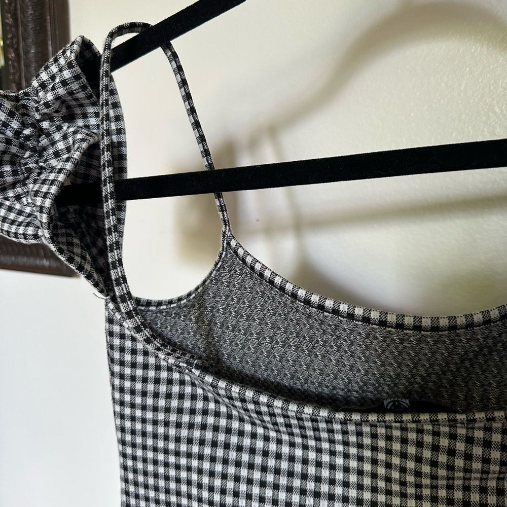 Missguided Dress Off the Shoulder Cuffs - Black & White Mini Checkered Size 0 - Picture 4 of 6